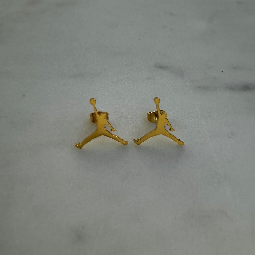 Jordan Jumpman Earrings (Gold) - Gold Studs